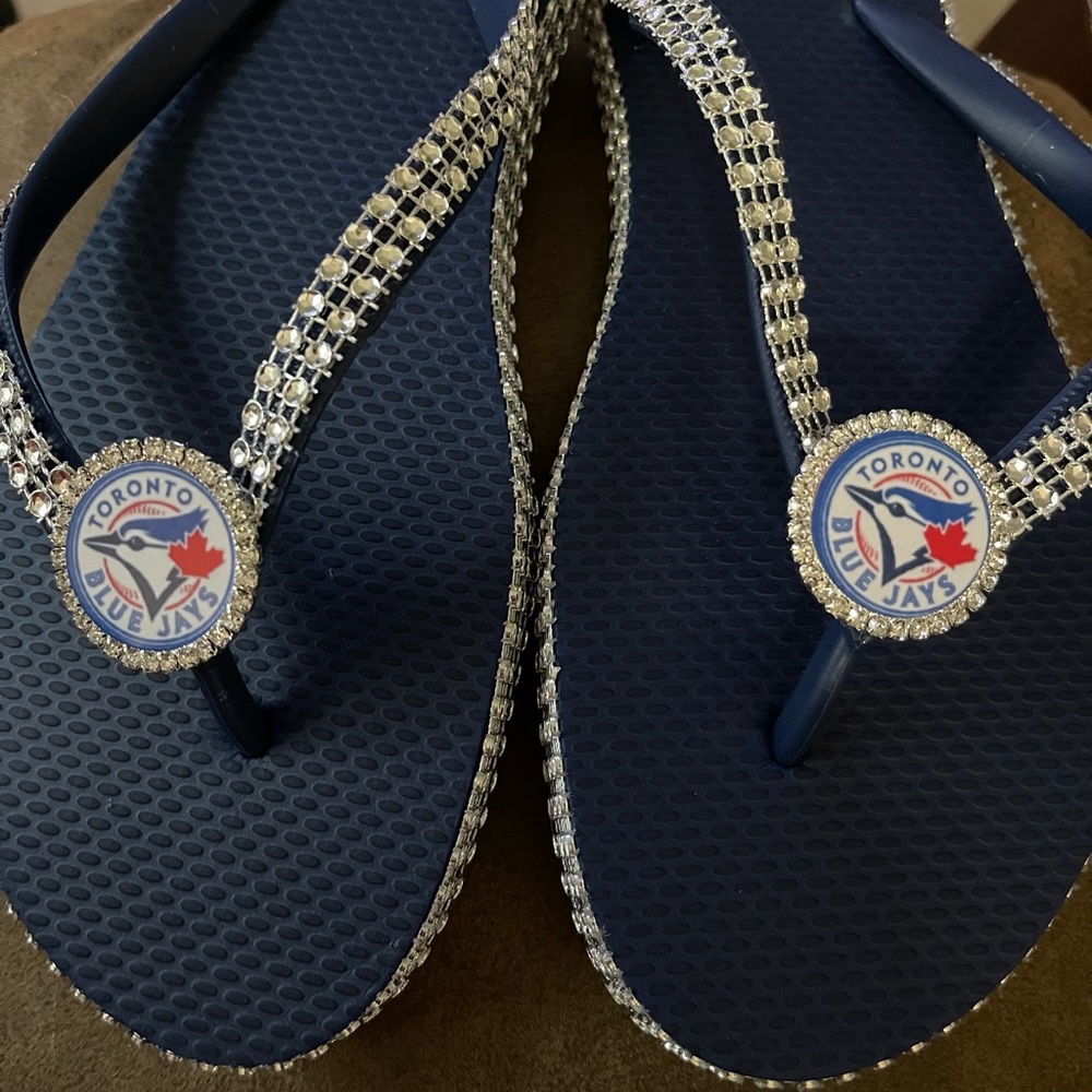 Toronto blue jays flip flops